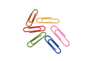 Paper clips isolated
