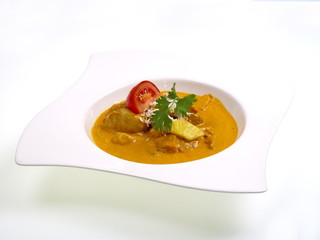 indisches hühnchen curry mit ananas