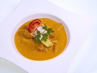 indisches hühnchen curry mit ananas