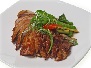 chinesische hongkong ente mit sprossen gemüse