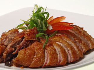 chinesische hongkong ente mit sprossen gemüse