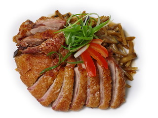 chinesische hongkong ente mit sprossen gemüse