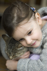 Cat and girl 