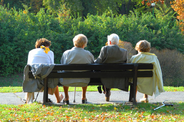 Seniors relaxing in the park