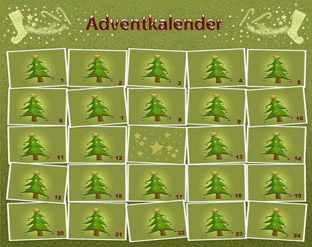 adventkalender mit tannenbaum