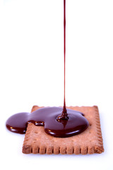 Biscuit with chocolate glaze