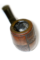 smoked briar pipe