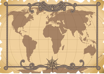 Vector illustration - old map background