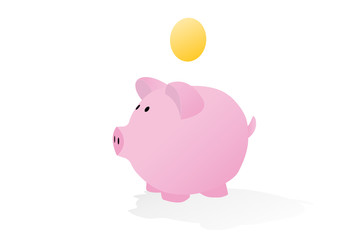 piggy bank with blank coin
