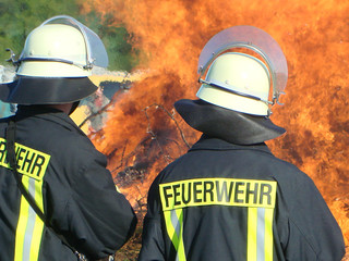 firefighter and flames 