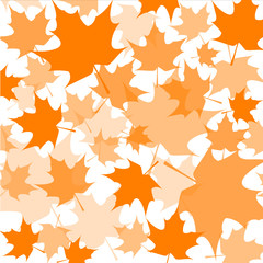 Feuilles oranges sur fond blanc - Motif
