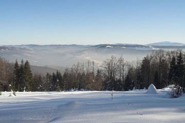 Winter at mountains - beskid - Poland