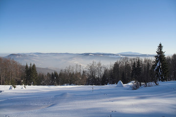 Winter at mountains - beskid - Poland