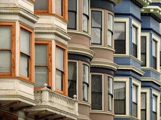 Fototapeten Viktorianische Häuser in San Francisco © Cristian Ciobanu