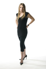 Fototapeta premium Woman in black, standing