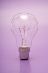 Light bulb on purple