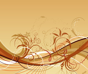 Flower background with waves, element for design, vector