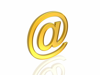 Golden e-mail symbol