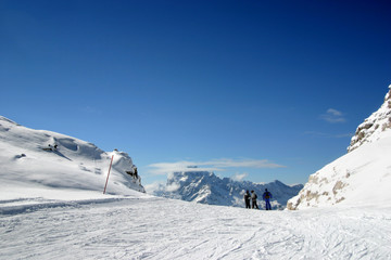 Fototapeta na wymiar Mountains under the snow in the winter