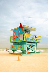 Lifeguard tower on Miami Beach