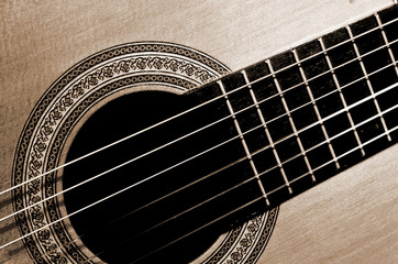 close-up guitar fragment