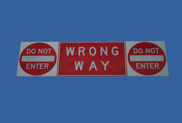 wrong way do not enter sign