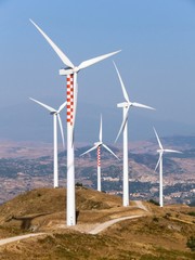 Farm of generators electricity to wind