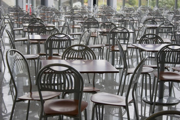 Café in shopping center. 