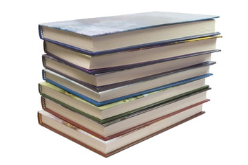 7 books stack white