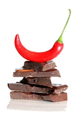 Chilischote und Bitterschokolade