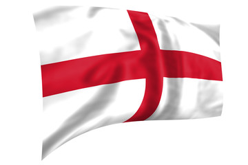 England's St George's Cross flag flying in the wind