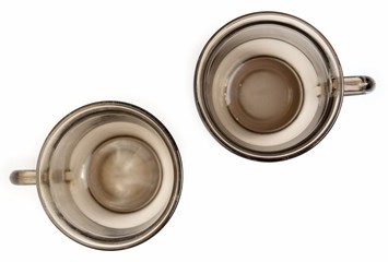 Two empty coffee cups