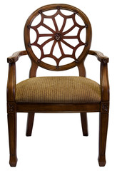 Traditional  Style Accent Chair in Cherry Wood Trim