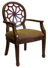 Traditional  Style Accent Chair in Cherry Wood Trim