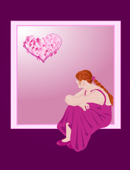 Yong girl in romantic mood