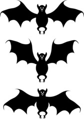 Bat. A vector illustration. A contour. White background.