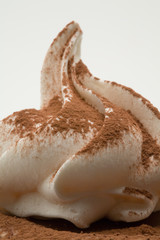 Whipped cream and cocoa dust