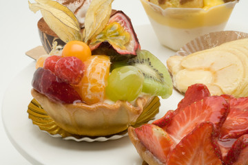 Fruit cakes on a pie plate