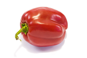Red sweet bell pepper isolated on white background 3