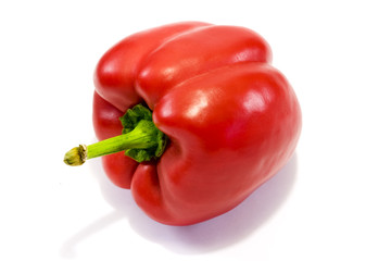 Red sweet bell pepper isolated on white background 2