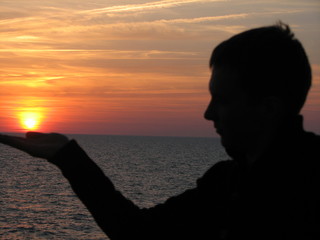 Sunset and man