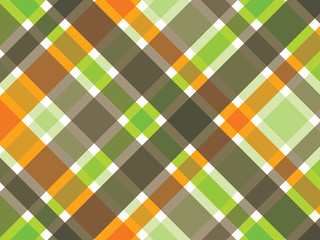 retro orange green brown plaid pattern 