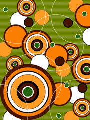 retro orange and green pop circles 