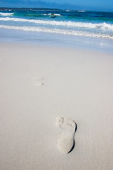 Footprints on the beach