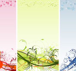 Grunge paint flower and Christmas background, vector