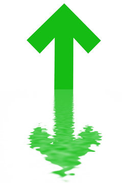 green arrow and reflection