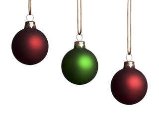 Three Red and Green Ornaments