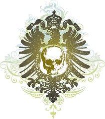 Skull heraldry illustration