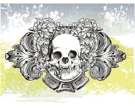 Vampire relic skull illustration
