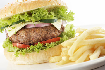 burger with swallow depth of field